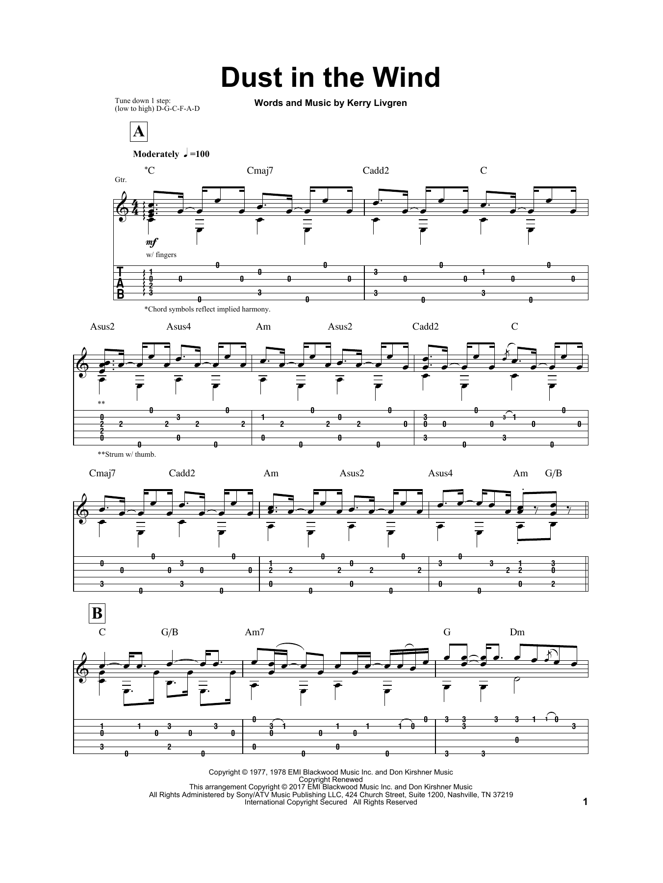 Igor Presnyakov Dust In The Wind sheet music notes and chords arranged for Solo Guitar