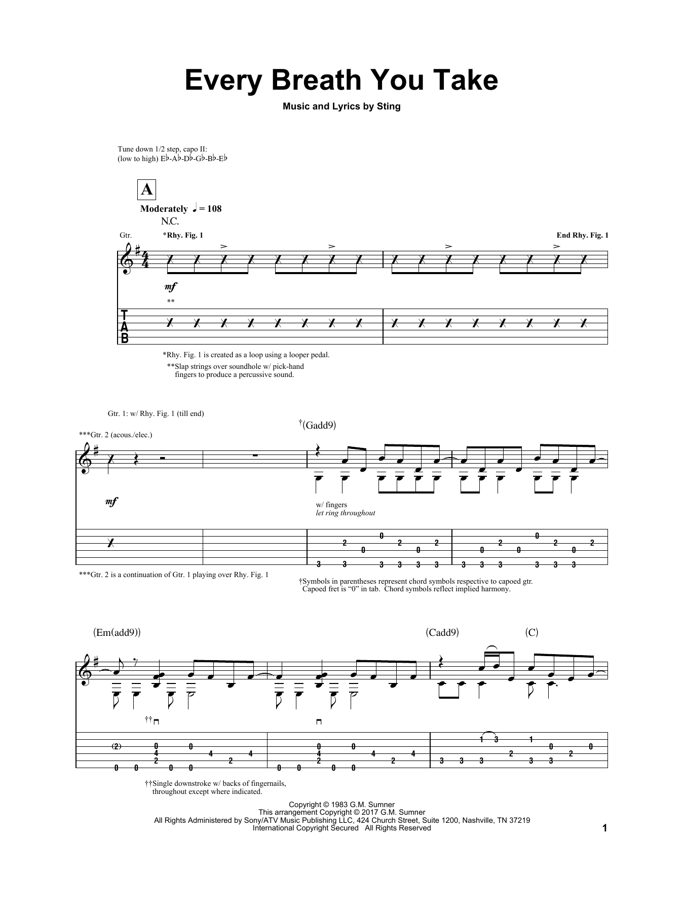 Igor Presnyakov Every Breath You Take sheet music notes and chords arranged for Solo Guitar