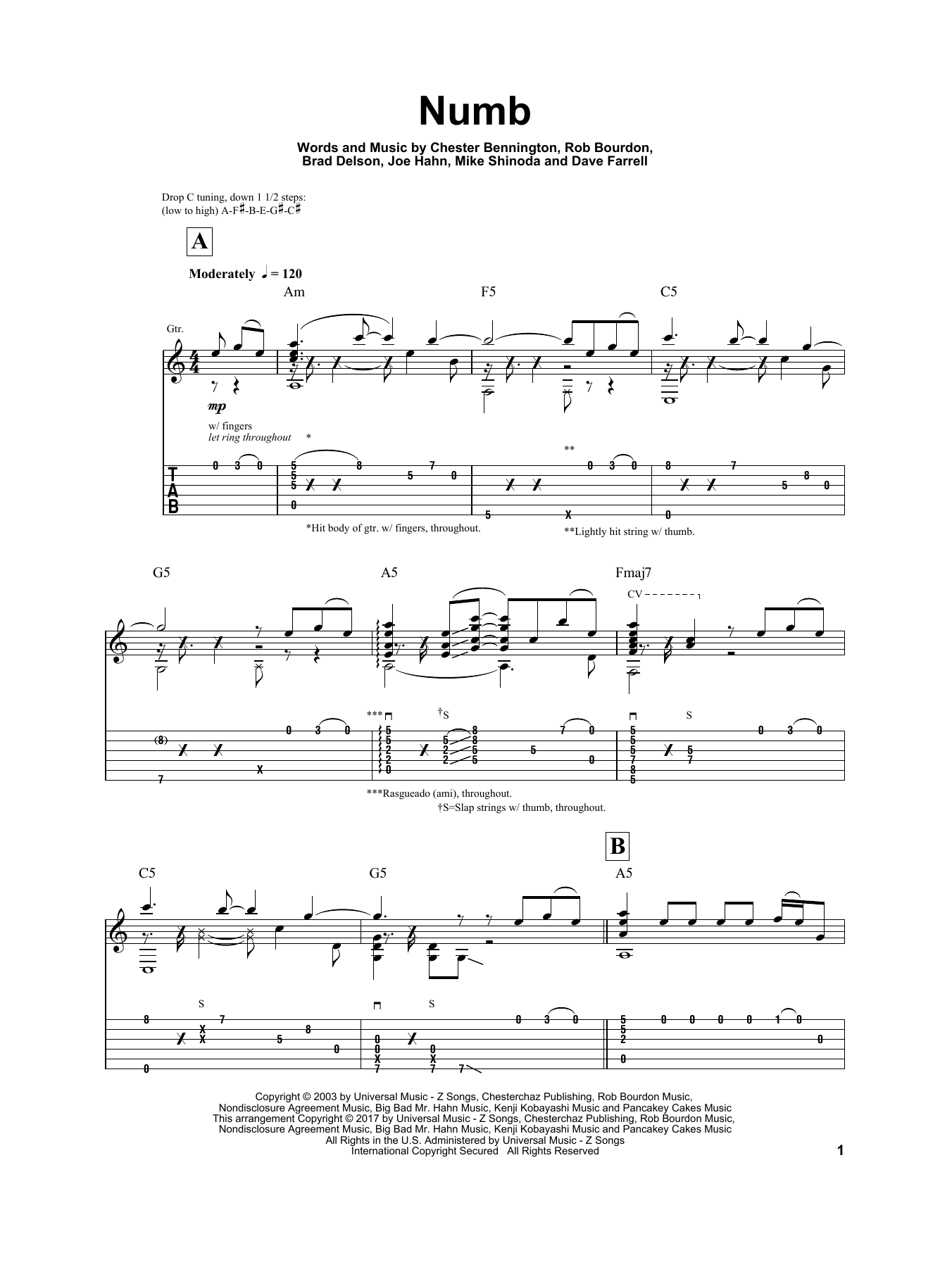Igor Presnyakov Numb sheet music notes and chords arranged for Solo Guitar
