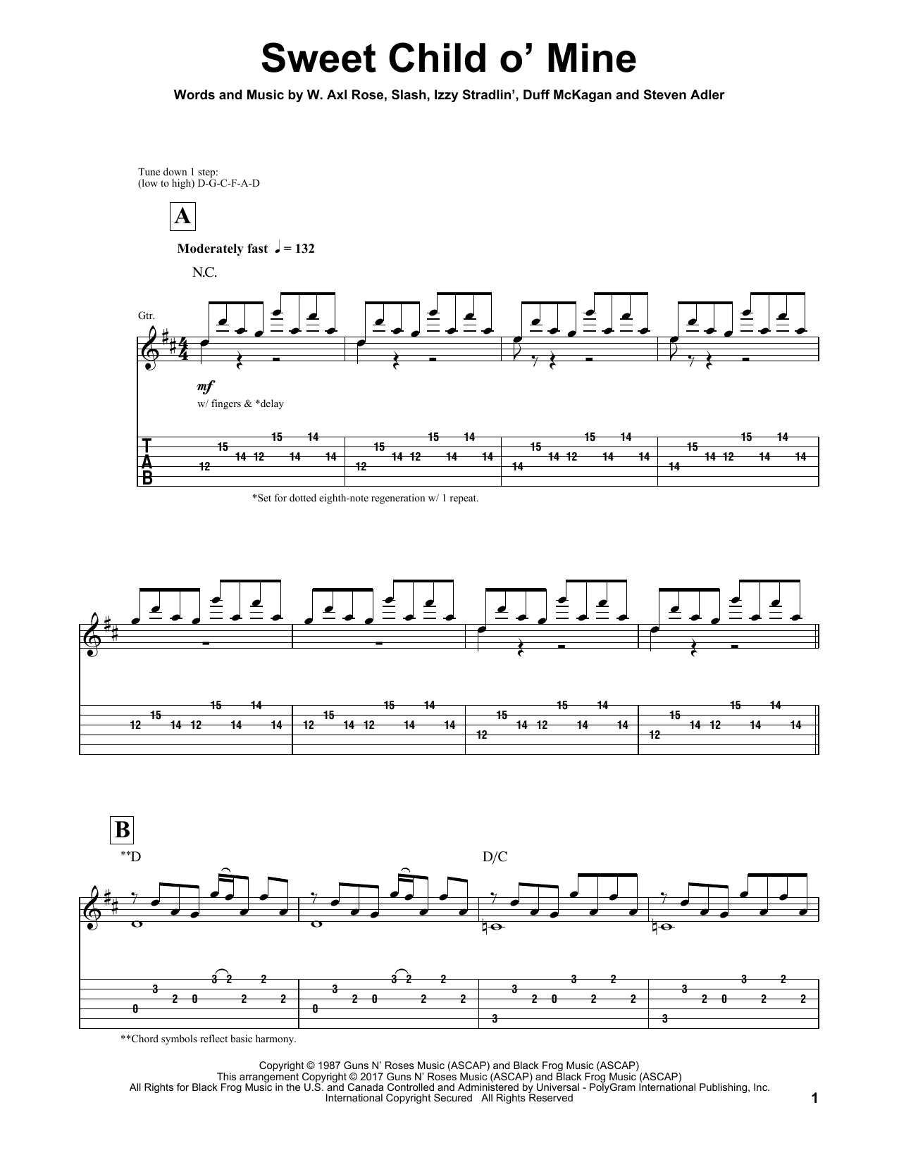 Igor Presnyakov Sweet Child O' Mine sheet music notes and chords arranged for Solo Guitar