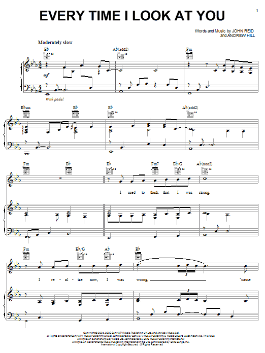 Il Divo Every Time I Look At You sheet music notes and chords arranged for TTBB Choir