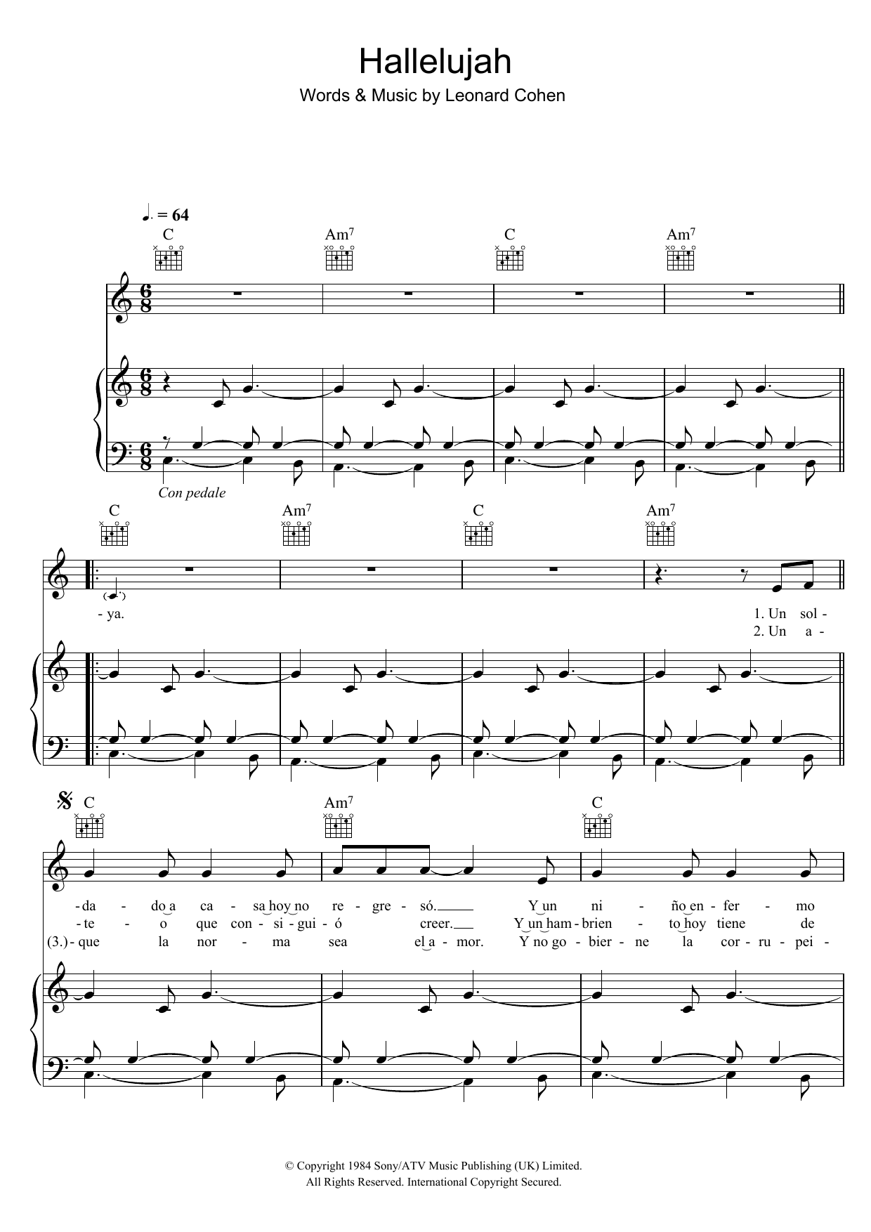 Il Divo Hallelujah sheet music notes and chords arranged for Piano, Vocal & Guitar Chords