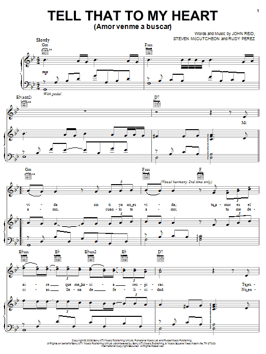 Il Divo Tell That To My Heart (Amor Venme A Buscar) sheet music notes and chords arranged for Piano, Vocal & Guitar Chords (Right-Hand Melody)
