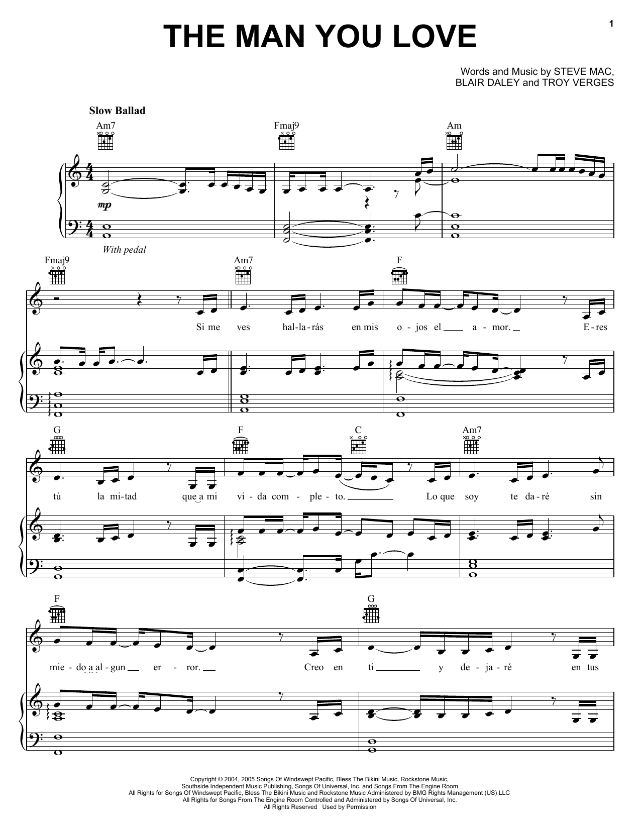 Il Divo The Man You Love sheet music notes and chords arranged for Piano, Vocal & Guitar Chords (Right-Hand Melody)