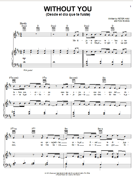 Il Divo Without You sheet music notes and chords arranged for Piano, Vocal & Guitar Chords (Right-Hand Melody)