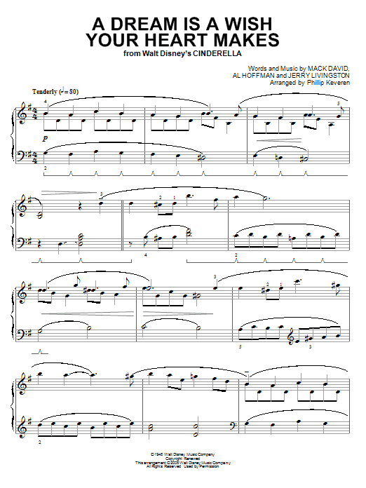 Ilene Woods A Dream Is A Wish Your Heart Makes [Classical version] (from Cinderella) (arr. Phillip Keveren) sheet music notes and chords arranged for Piano Solo