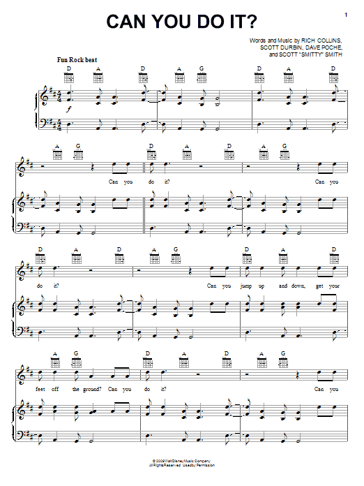 Imagination Movers Can You Do It? sheet music notes and chords arranged for Piano, Vocal & Guitar Chords (Right-Hand Melody)