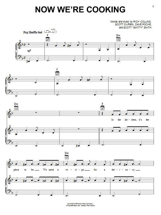 Imagination Movers Now We're Cooking sheet music notes and chords arranged for Piano, Vocal & Guitar Chords (Right-Hand Melody)
