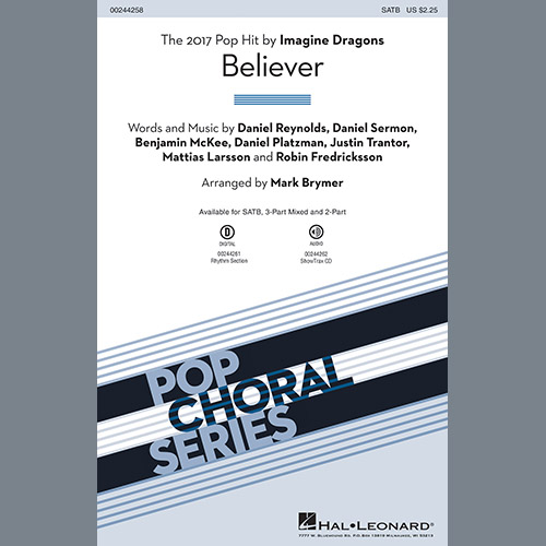 Easily Download Imagine Dragons Printable PDF piano music notes, guitar tabs for  SATB Choir. Transpose or transcribe this score in no time - Learn how to play song progression.