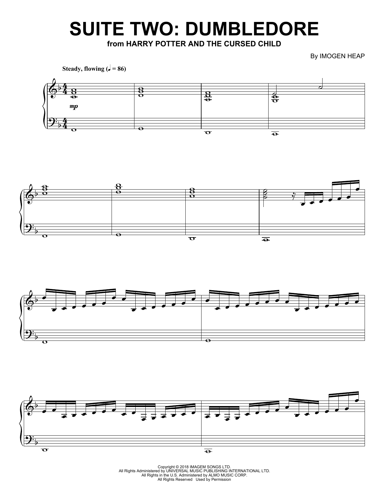 Imogen Heap Suite Two: Dumbledore (from Harry Potter And The Cursed Child) sheet music notes and chords arranged for Piano Solo