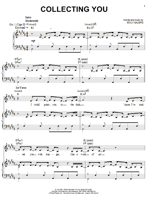 Indigo Girls Collecting You sheet music notes and chords arranged for Piano, Vocal & Guitar Chords (Right-Hand Melody)