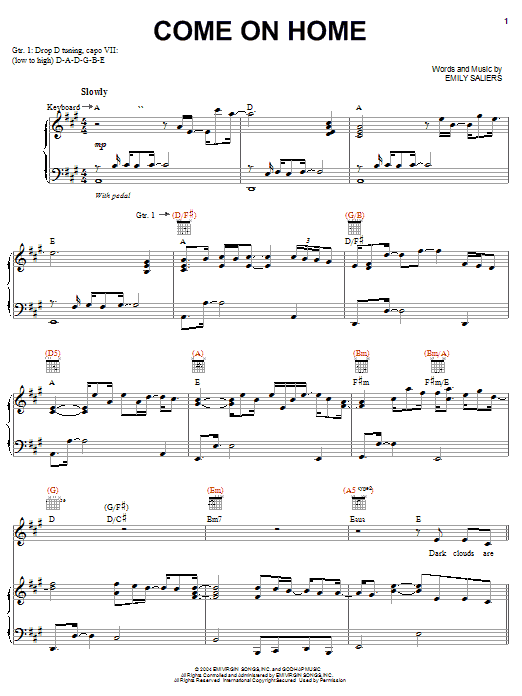 Indigo Girls Come On Home sheet music notes and chords arranged for Piano, Vocal & Guitar Chords (Right-Hand Melody)