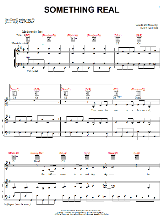 Indigo Girls Something Real sheet music notes and chords arranged for Piano, Vocal & Guitar Chords (Right-Hand Melody)