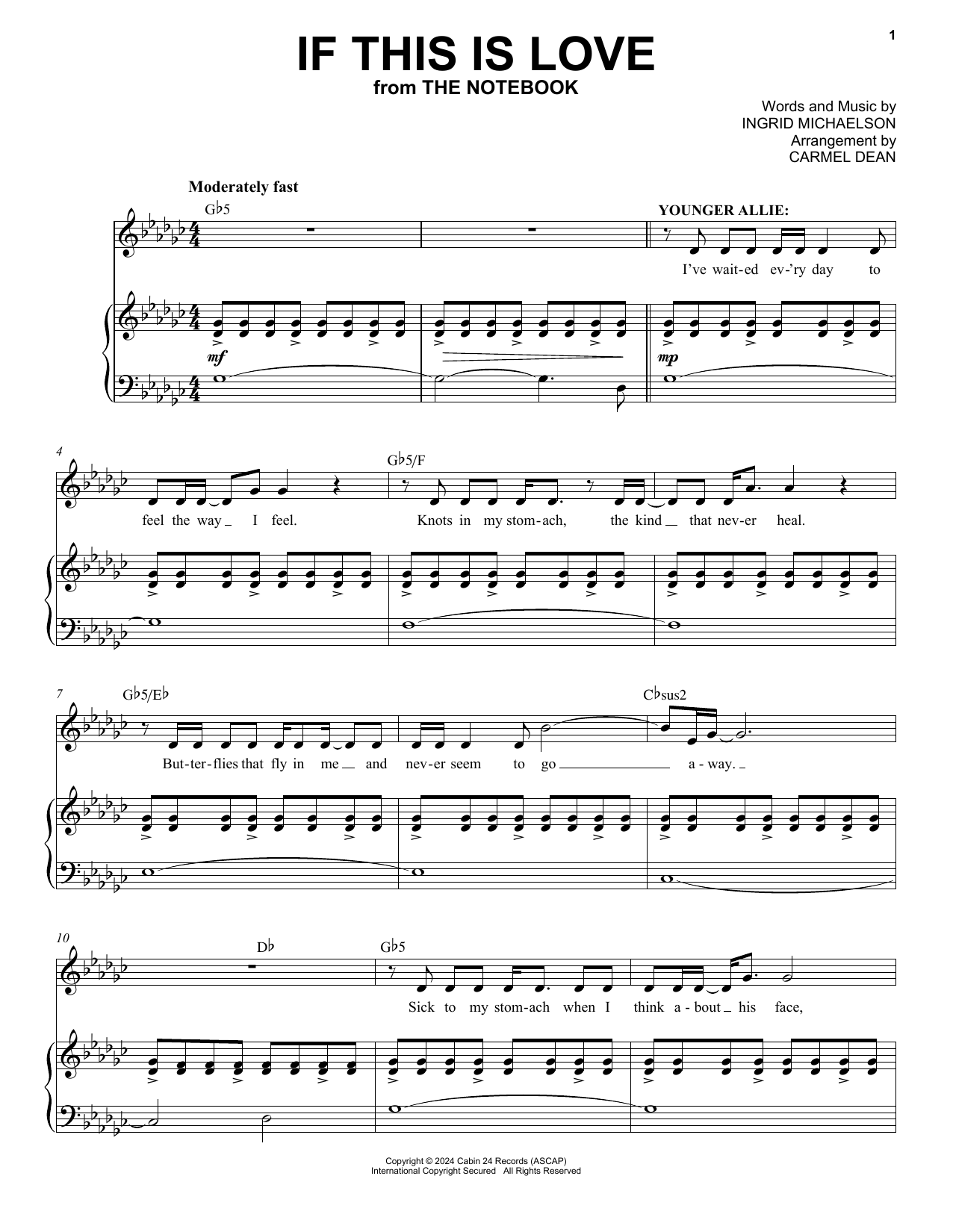 Ingrid Michaelson If This Is Love (from The Notebook) sheet music notes and chords arranged for Piano & Vocal