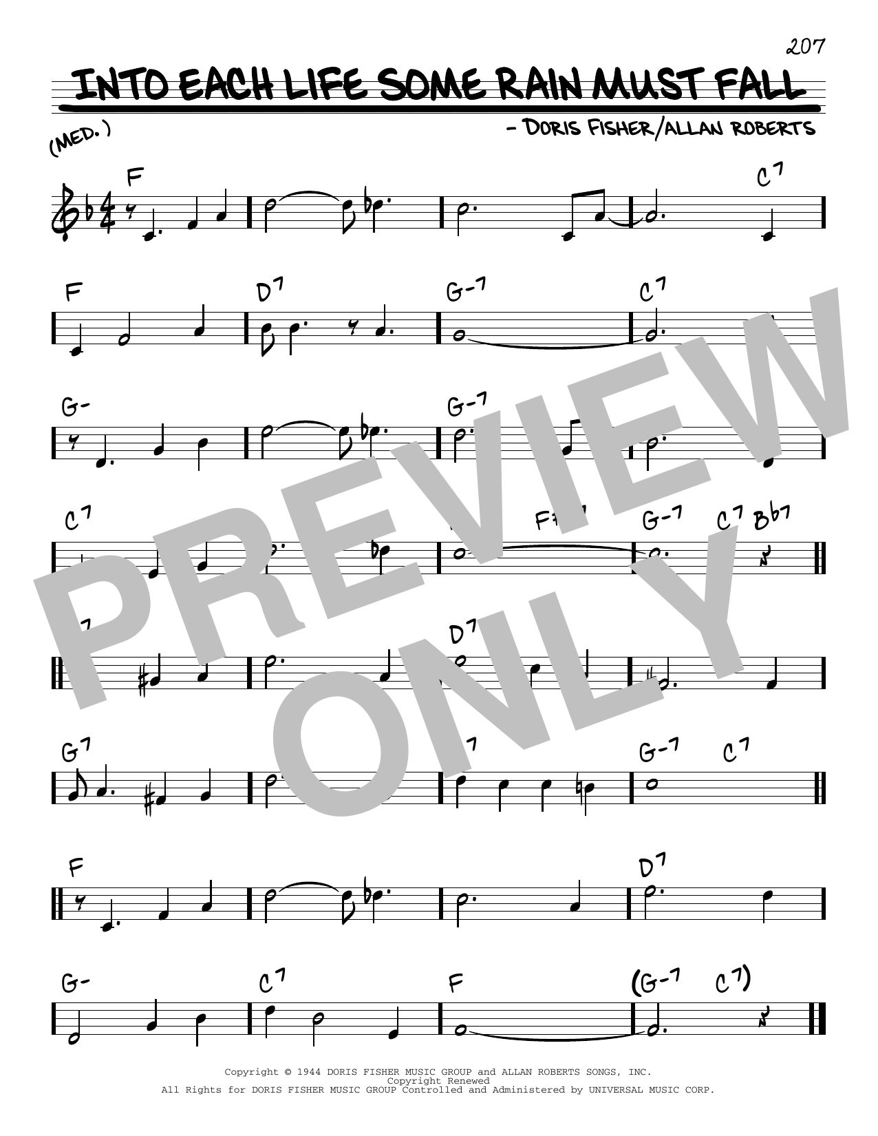Ink Spots & Ella Fitzgerald Into Each Life Some Rain Must Fall sheet music notes and chords arranged for Real Book – Melody & Chords