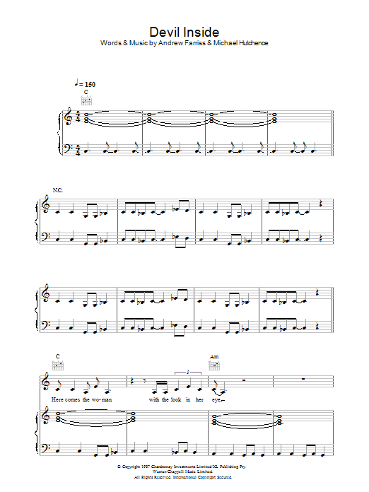 INXS Devil Inside sheet music notes and chords arranged for Guitar Tab