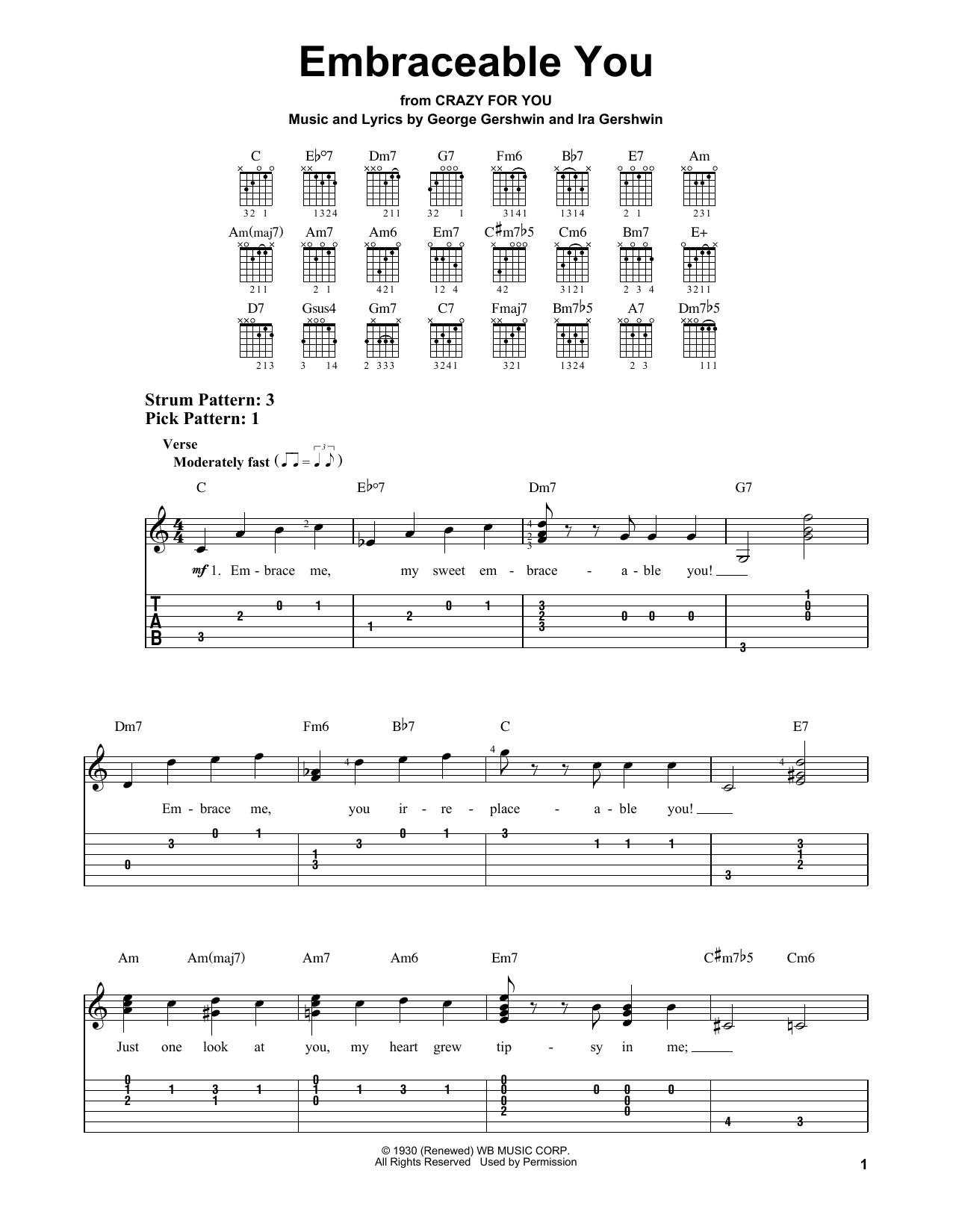 Ira Gershwin Embraceable You sheet music notes and chords arranged for Lead Sheet / Fake Book