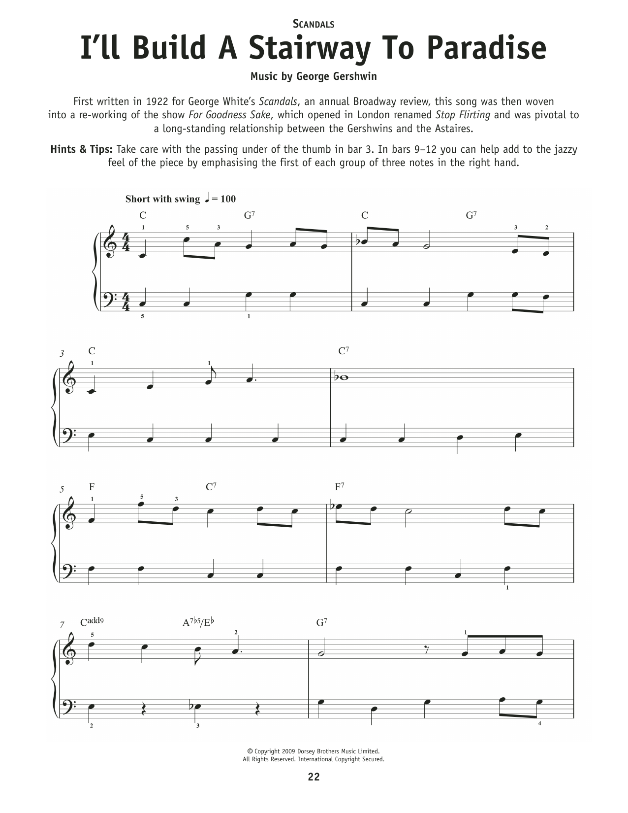 Ira Gershwin I'll Build A Stairway To Paradise (from Scandals) sheet music notes and chords arranged for Really Easy Piano