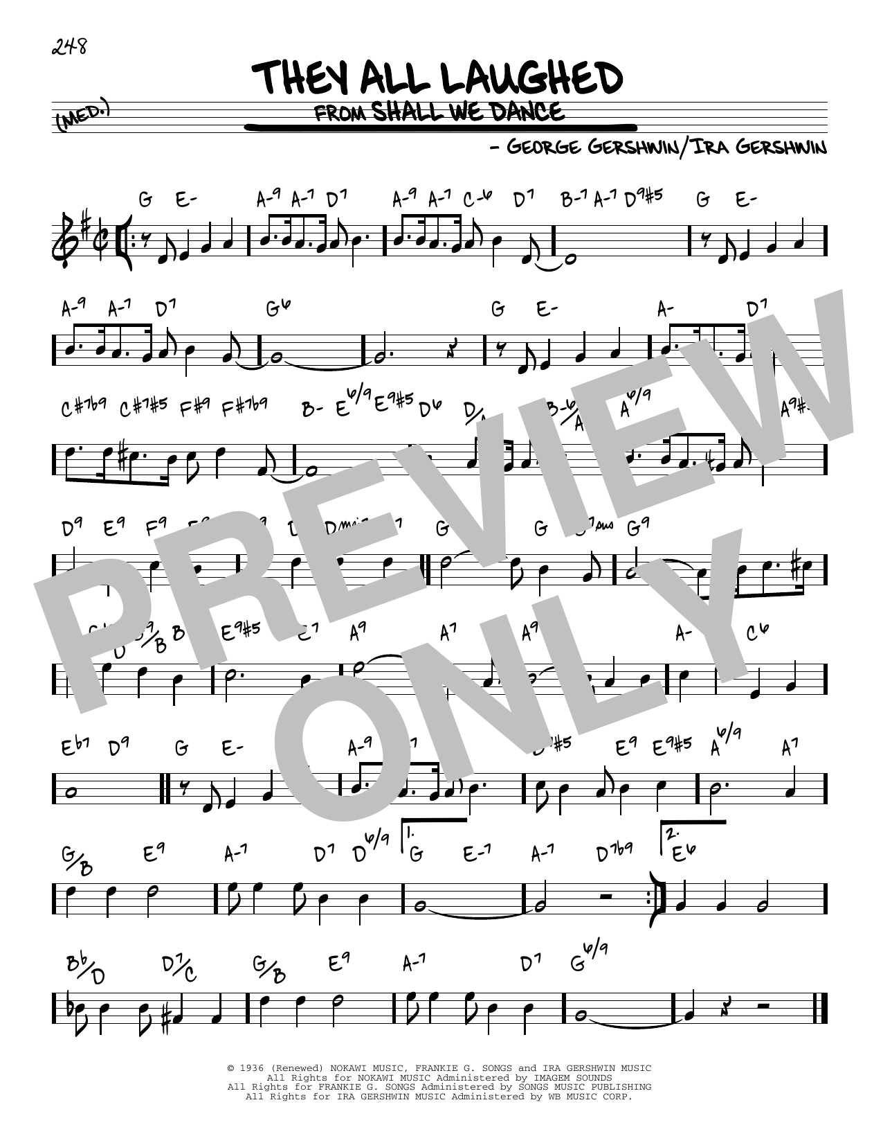 Ira Gershwin They All Laughed sheet music notes and chords arranged for Real Book – Melody & Chords