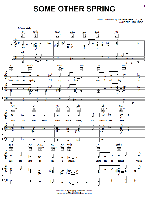 Irene Kitchings Some Other Spring sheet music notes and chords arranged for Piano, Vocal & Guitar Chords (Right-Hand Melody)