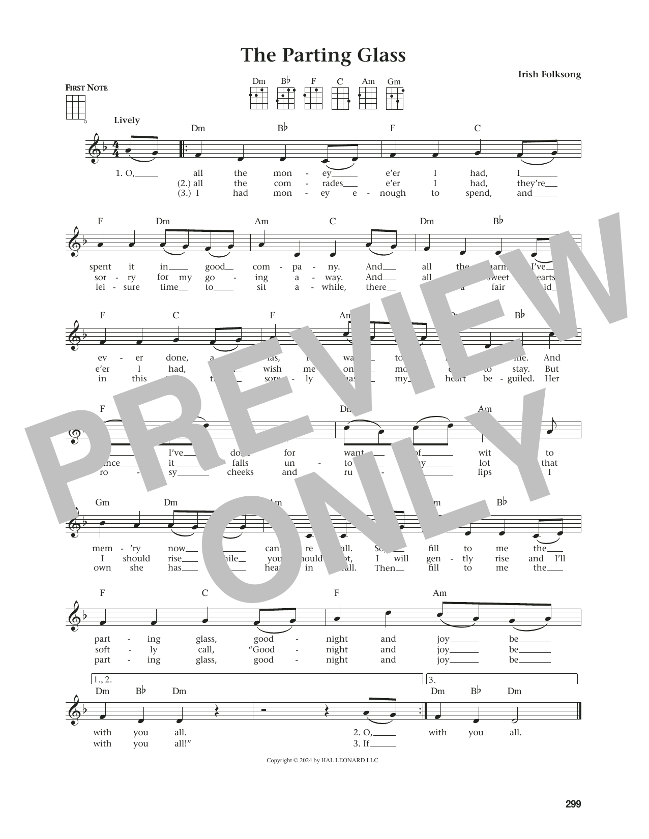 Irish Folksong The Parting Glass (from The Daily Ukulele) (arr. Jim Beloff) sheet music notes and chords arranged for Ukulele