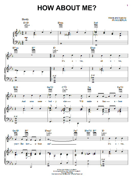 Irving Berlin How About Me? sheet music notes and chords arranged for Piano, Vocal & Guitar Chords (Right-Hand Melody)