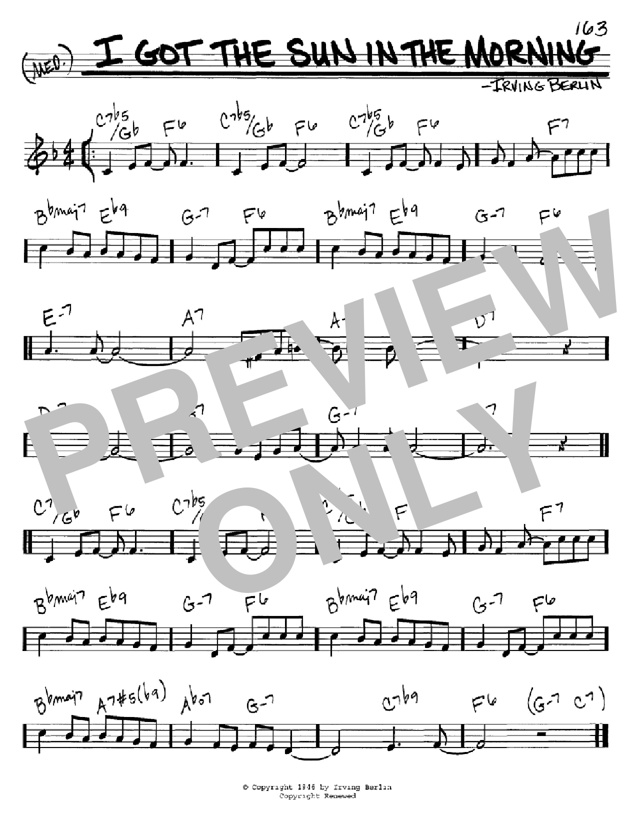 Irving Berlin I Got The Sun In The Morning sheet music notes and chords arranged for Vocal Pro + Piano/Guitar