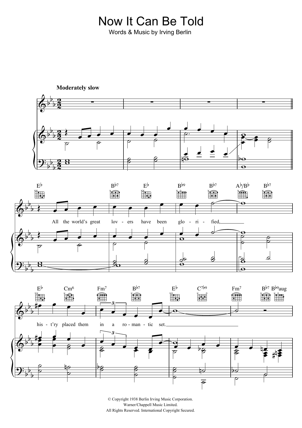 Irving Berlin Now It Can Be Told sheet music notes and chords arranged for Piano, Vocal & Guitar Chords