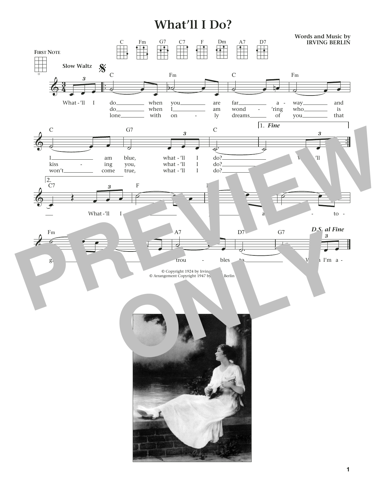 Irving Berlin What'll I Do? (from The Daily Ukulele) (arr. Liz and Jim Beloff) sheet music notes and chords arranged for Ukulele