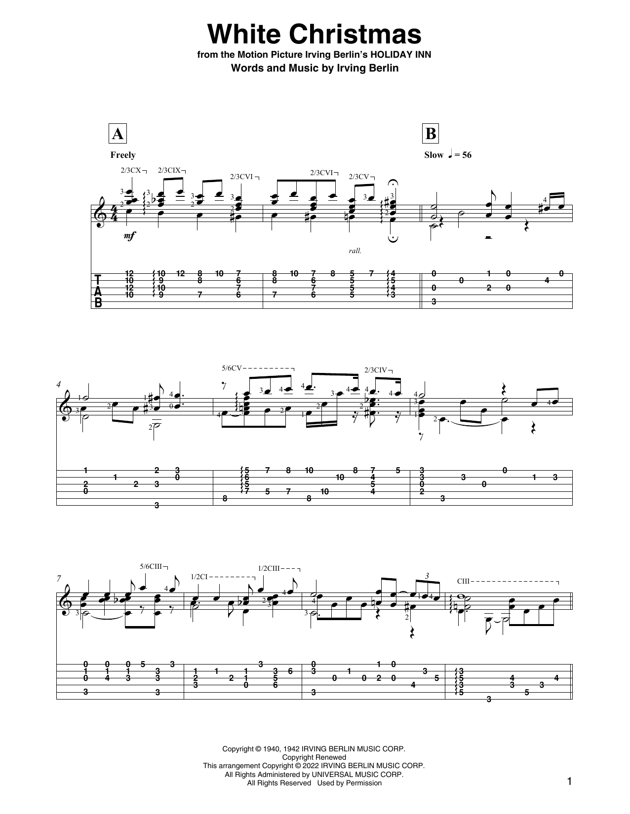Irving Berlin White Christmas (arr. David Jaggs) sheet music notes and chords arranged for Solo Guitar