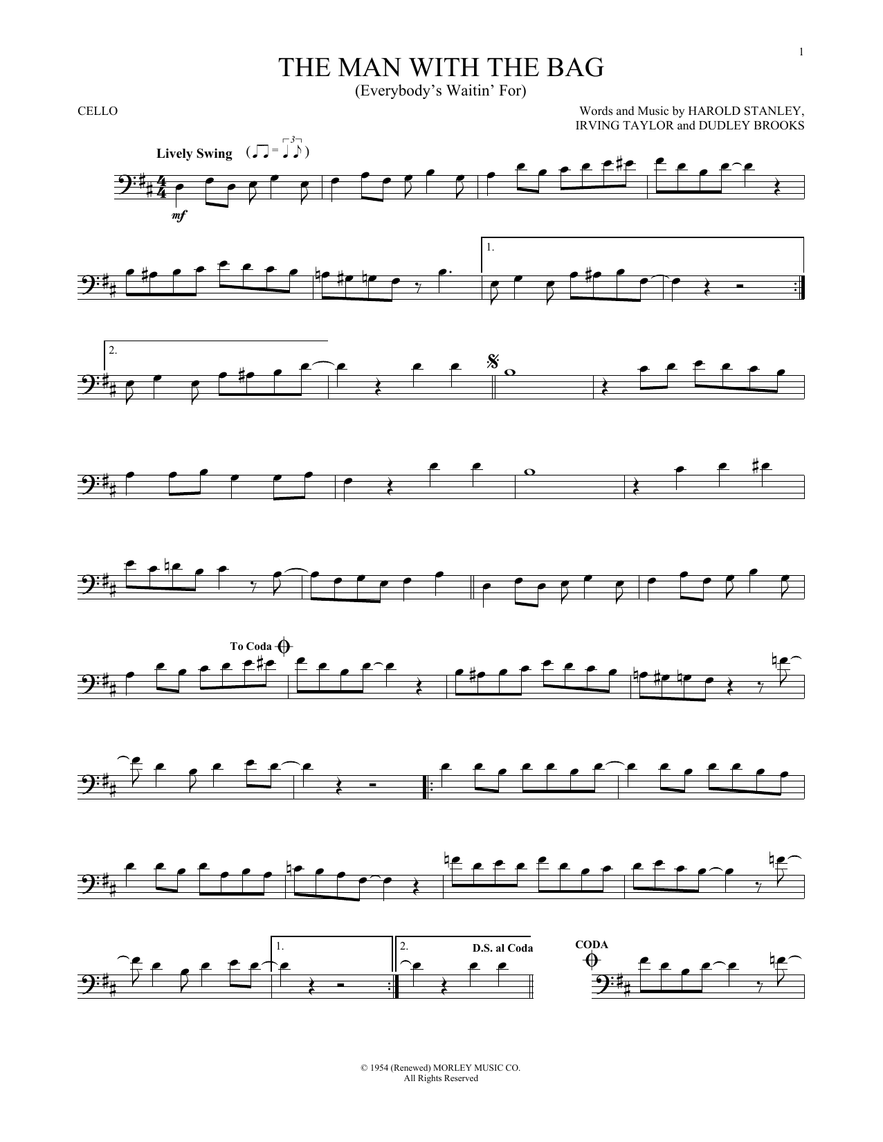Irving Taylor (Everybody's Waitin' For) The Man With The Bag sheet music notes and chords arranged for Flute Solo
