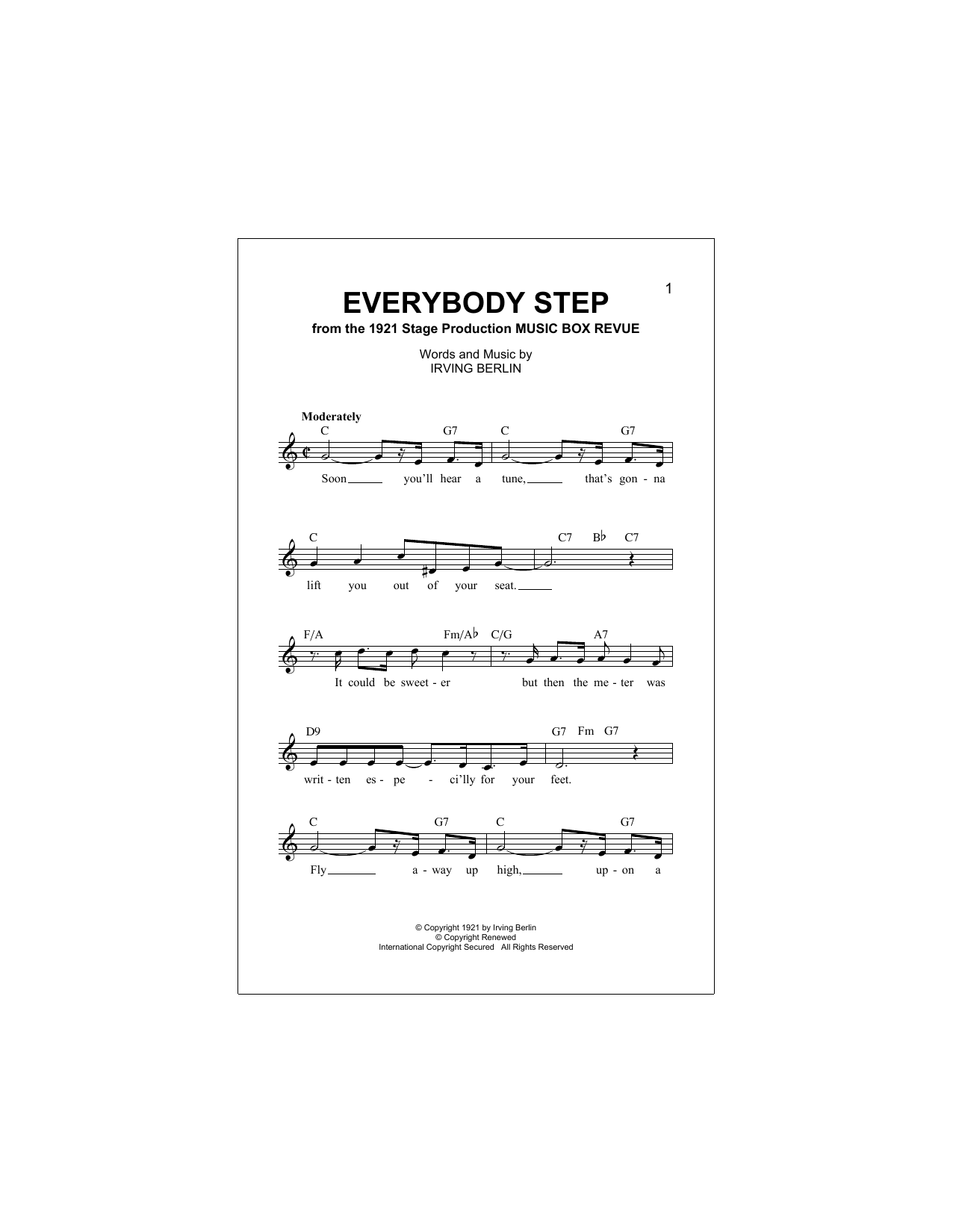 Irving Berlin Everybody Step sheet music notes and chords. Download Printable PDF.