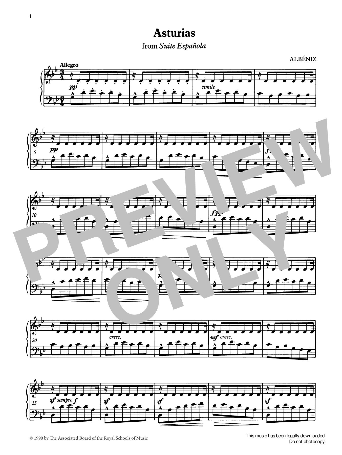 Isaac Albeniz Asturias from Graded Music for Tuned Percussion, Book IV sheet music notes and chords arranged for Percussion Solo
