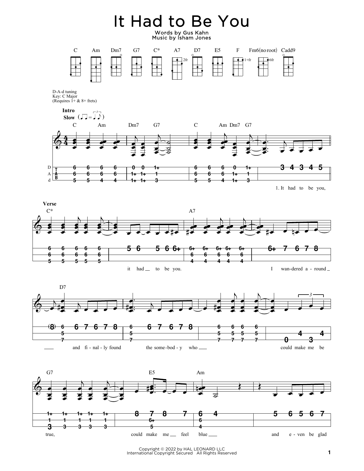 Isham Jones It Had To Be You (arr. Steven B. Eulberg) sheet music notes and chords arranged for Dulcimer