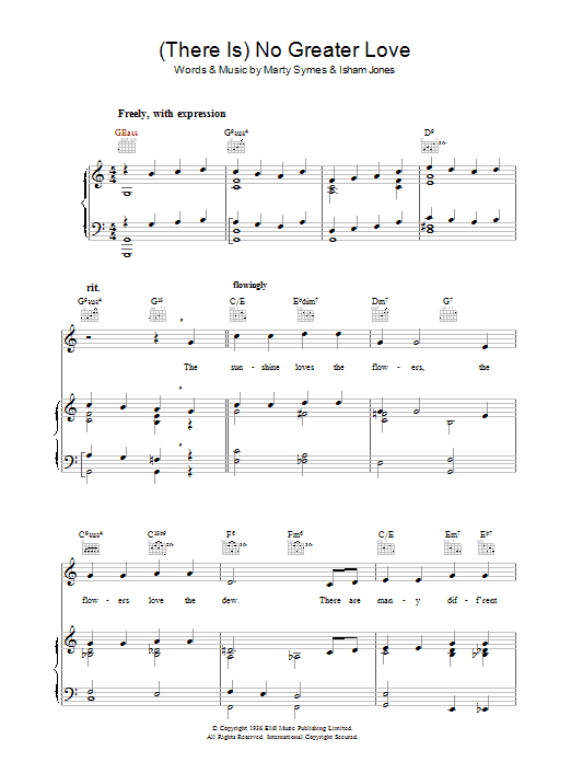 Isham Jones (There Is) No Greater Love sheet music notes and chords arranged for French Horn Solo