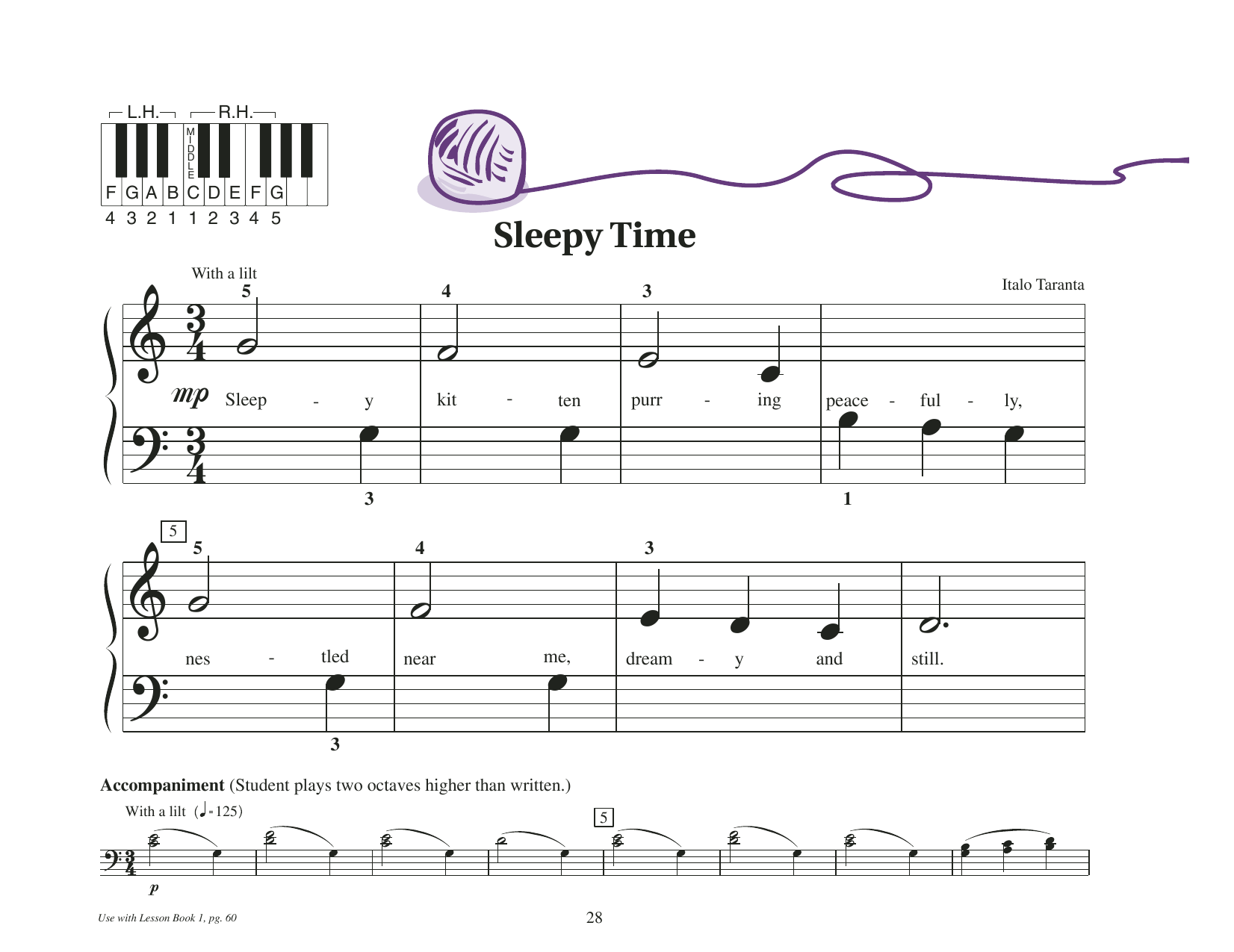Italo Taranta Sleepy Time sheet music notes and chords arranged for Educational Piano