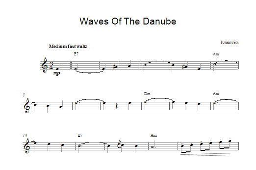 Iosif Ivanovici Waves Of The Danube sheet music notes and chords arranged for Lead Sheet / Fake Book