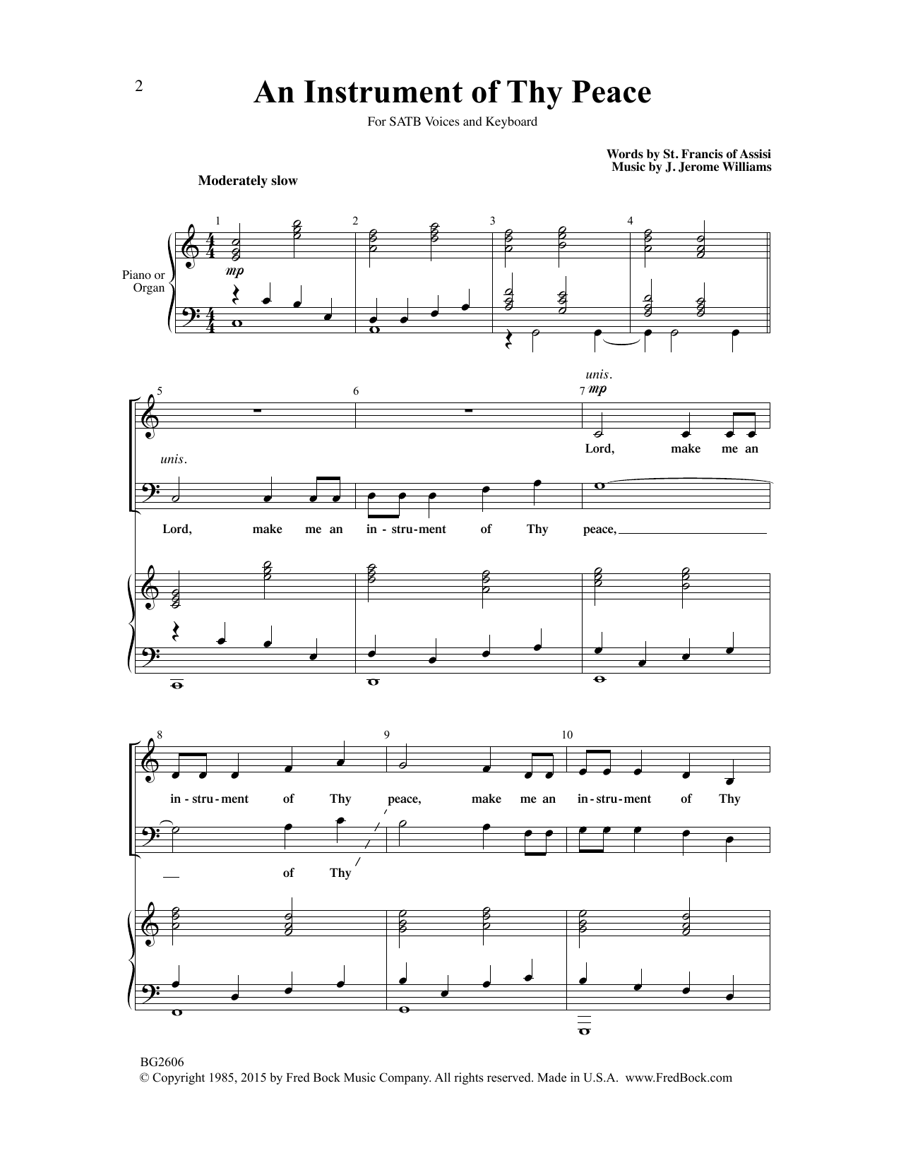 J. Jerome Williams An Instrument Of Thy Peace sheet music notes and chords arranged for SATB Choir