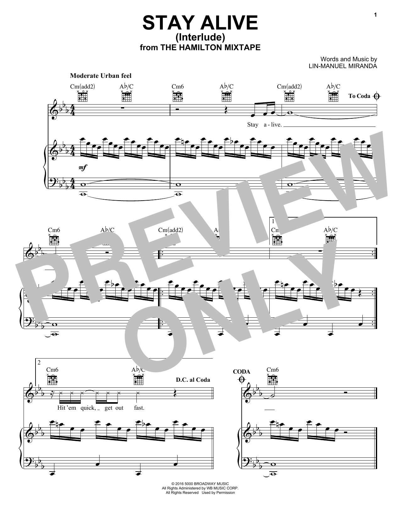 J. Period, Stro Elliot Stay Alive (Interlude) sheet music notes and chords arranged for Piano, Vocal & Guitar Chords (Right-Hand Melody)