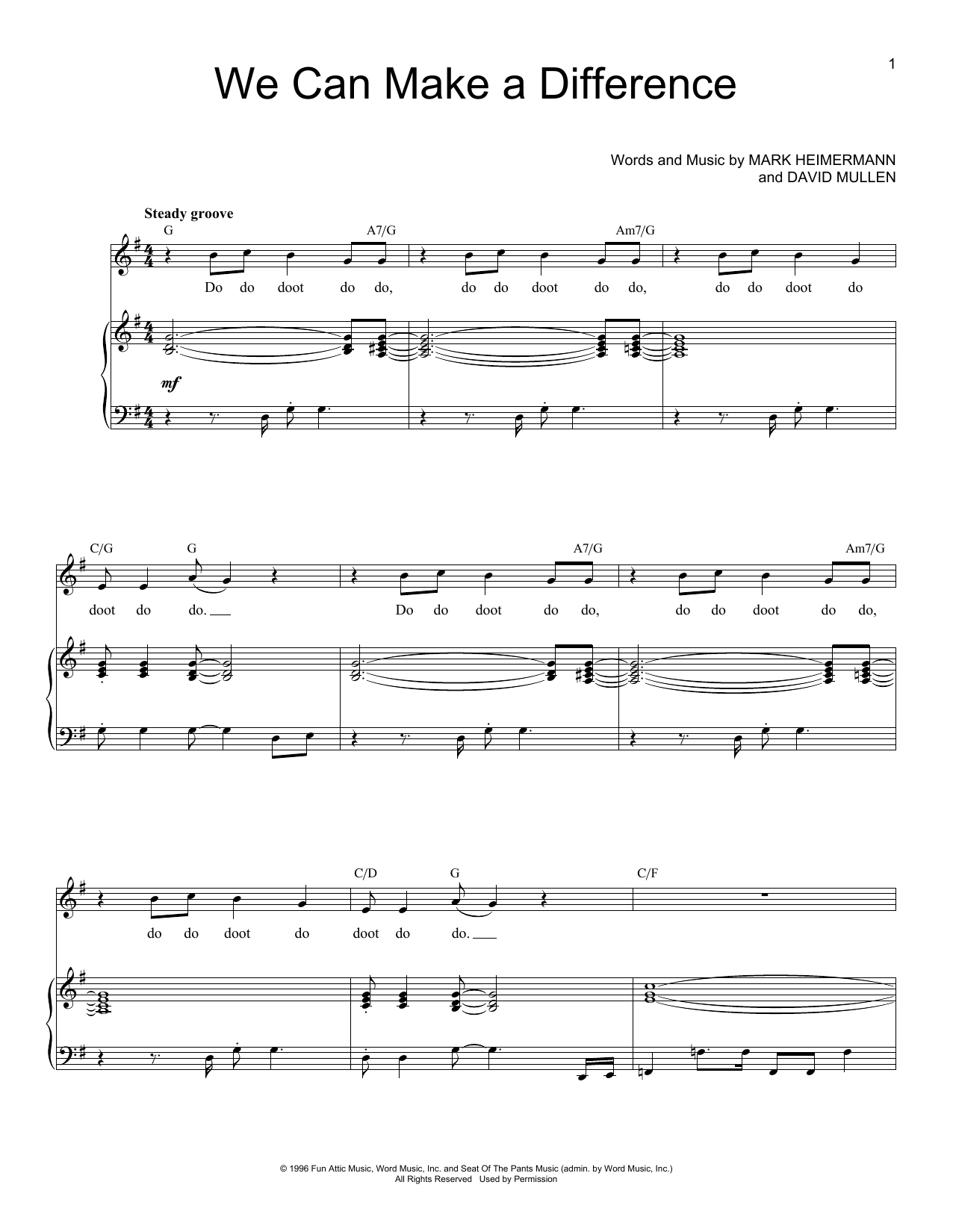 Jaci Velasquez We Can Make A Difference sheet music notes and chords arranged for Piano & Vocal