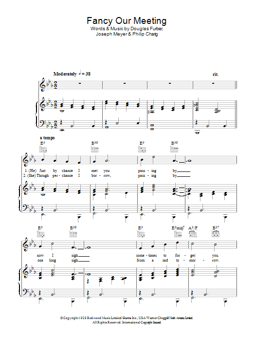 Jack Buchanan Fancy Our Meeting sheet music notes and chords arranged for Piano, Vocal & Guitar Chords
