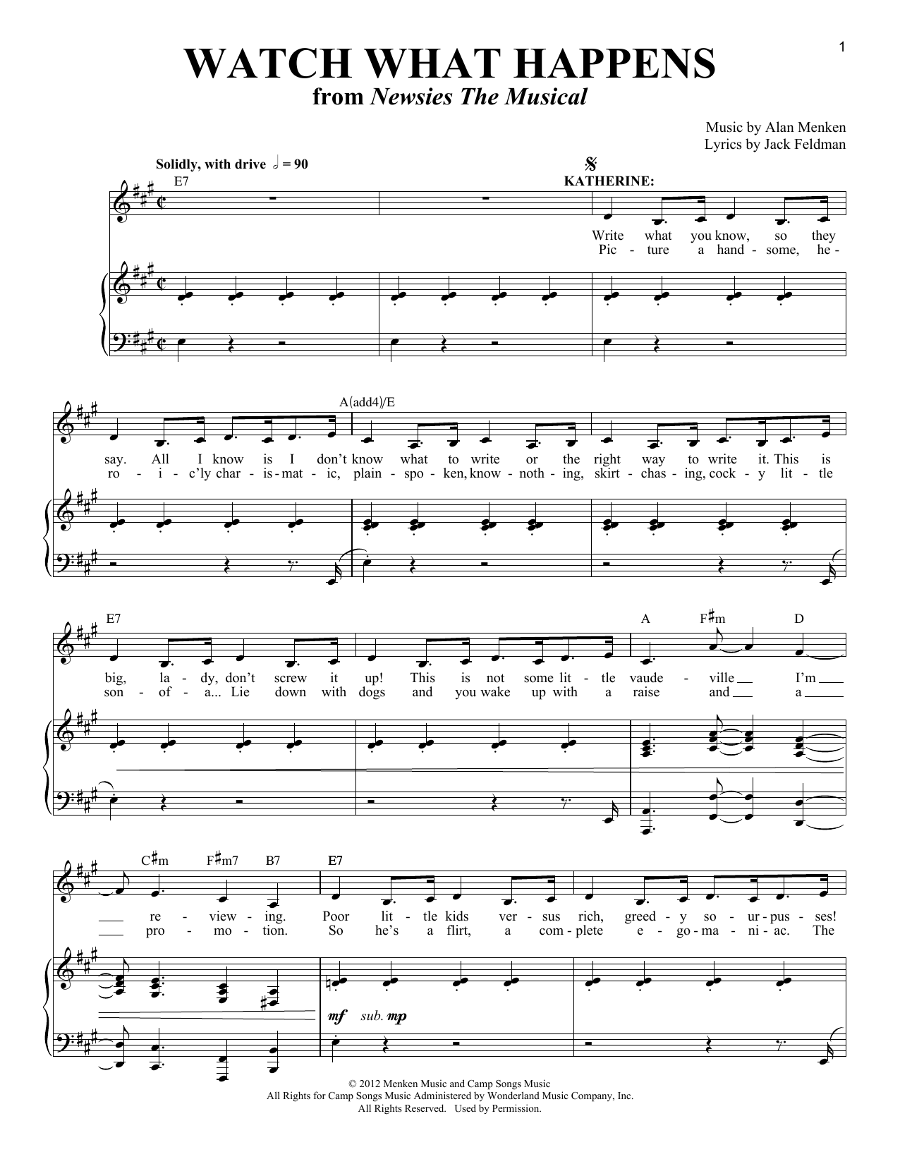 Jack Feldman Watch What Happens sheet music notes and chords arranged for Piano & Vocal