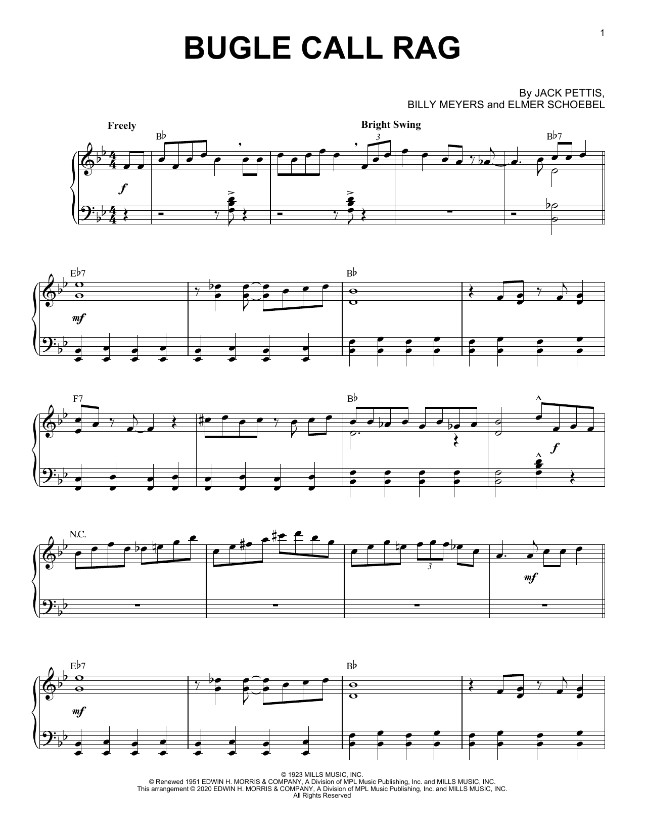 Jack Pettis Bugle Call Rag [Jazz version] (arr. Brent Edstrom) sheet music notes and chords arranged for Piano Solo