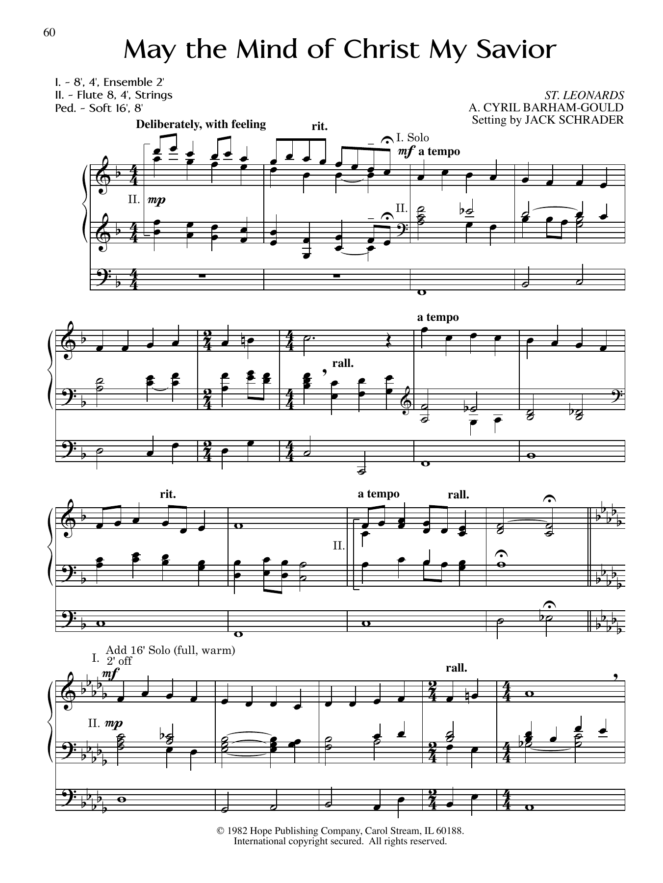 Jack Schrader May the Mind of Christ My Savior sheet music notes and chords arranged for Organ