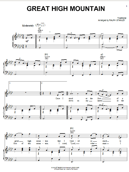 Jack White Great High Mountain sheet music notes and chords arranged for Piano, Vocal & Guitar Chords (Right-Hand Melody)