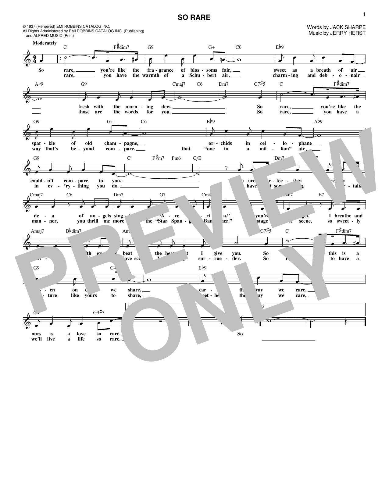 Jack Sharpe So Rare sheet music notes and chords. Download Printable PDF.