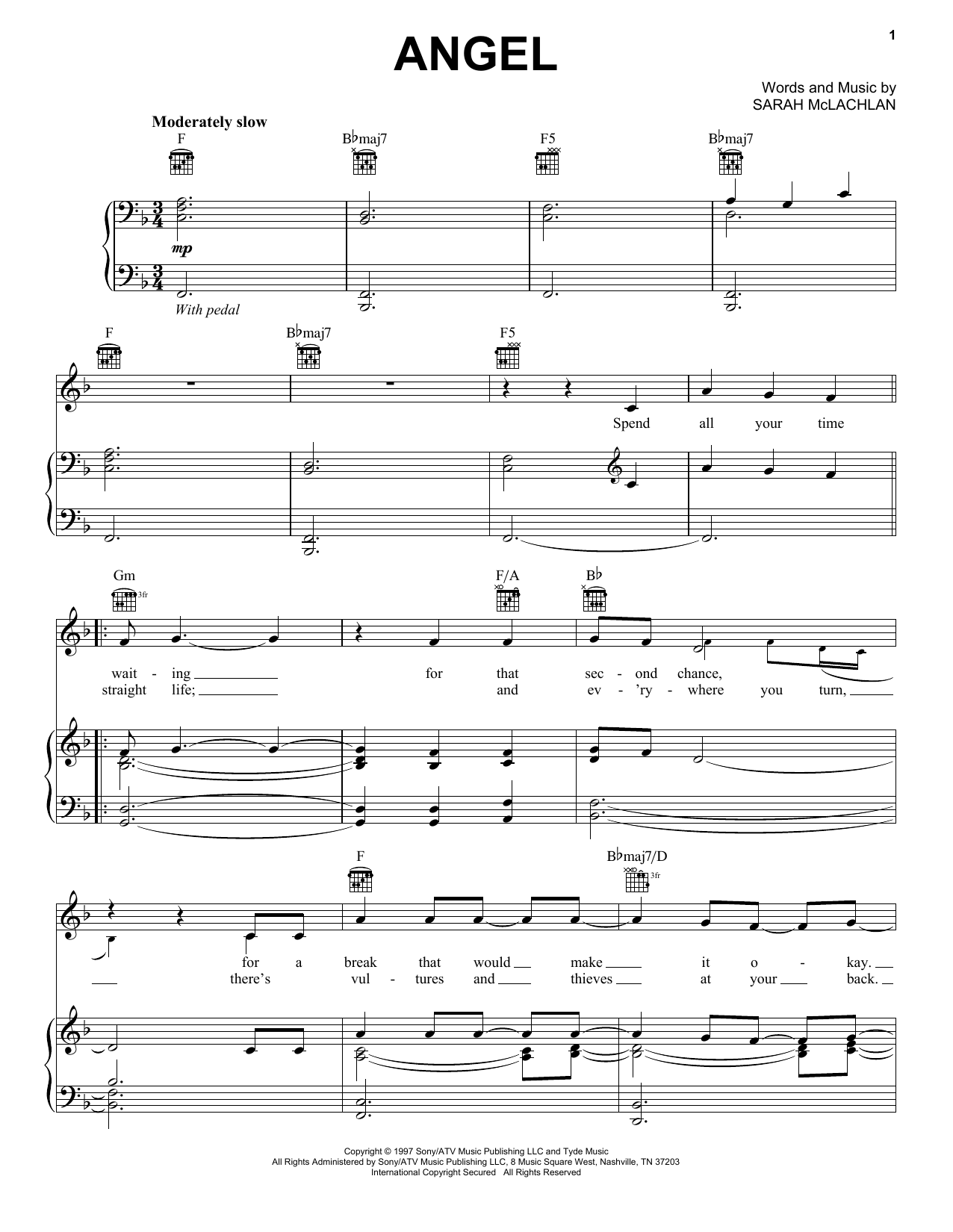 Jackie Evancho Angel sheet music notes and chords arranged for Piano, Vocal & Guitar Chords (Right-Hand Melody)