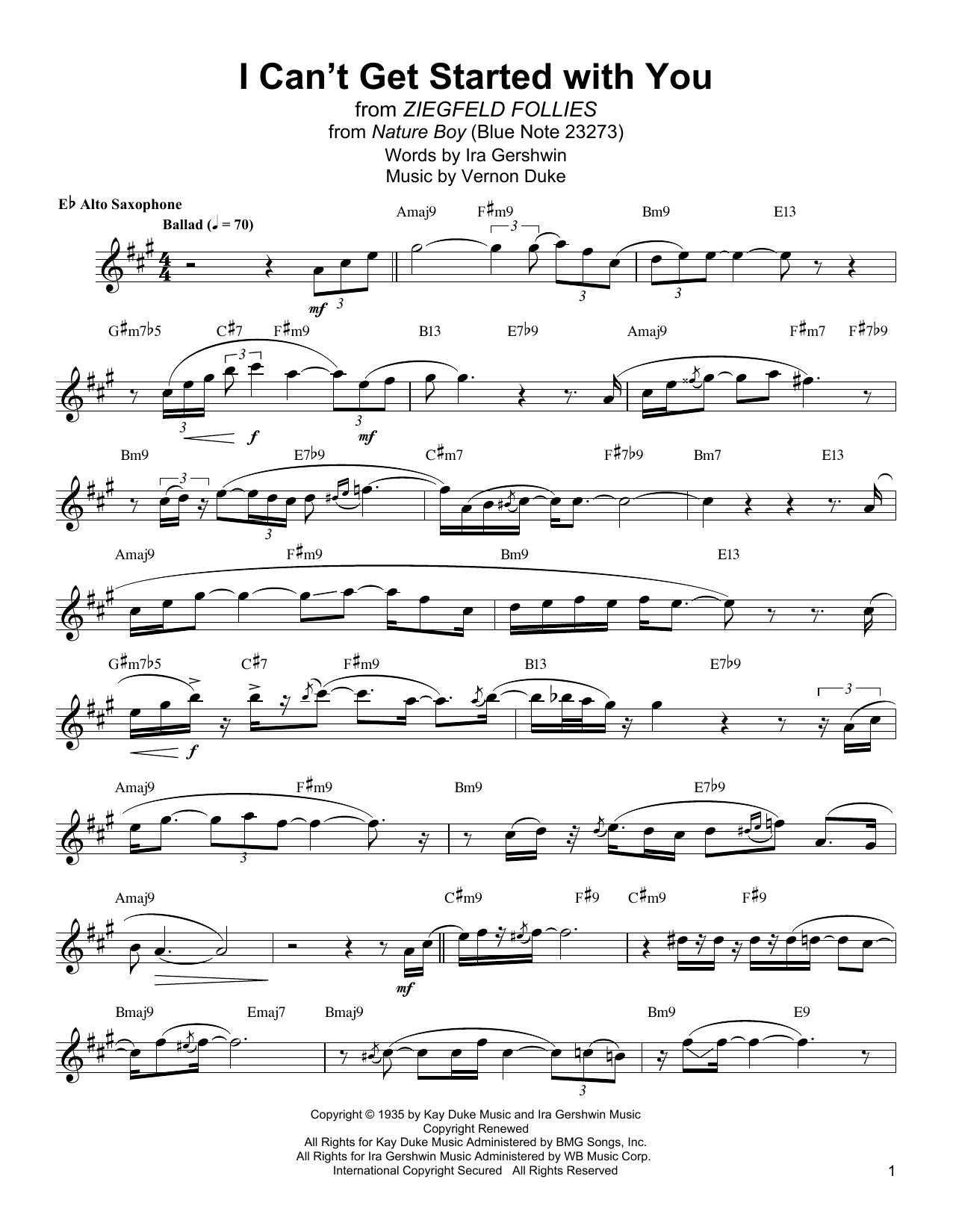 Jackie McLean I Can't Get Started sheet music notes and chords arranged for Alto Sax Transcription