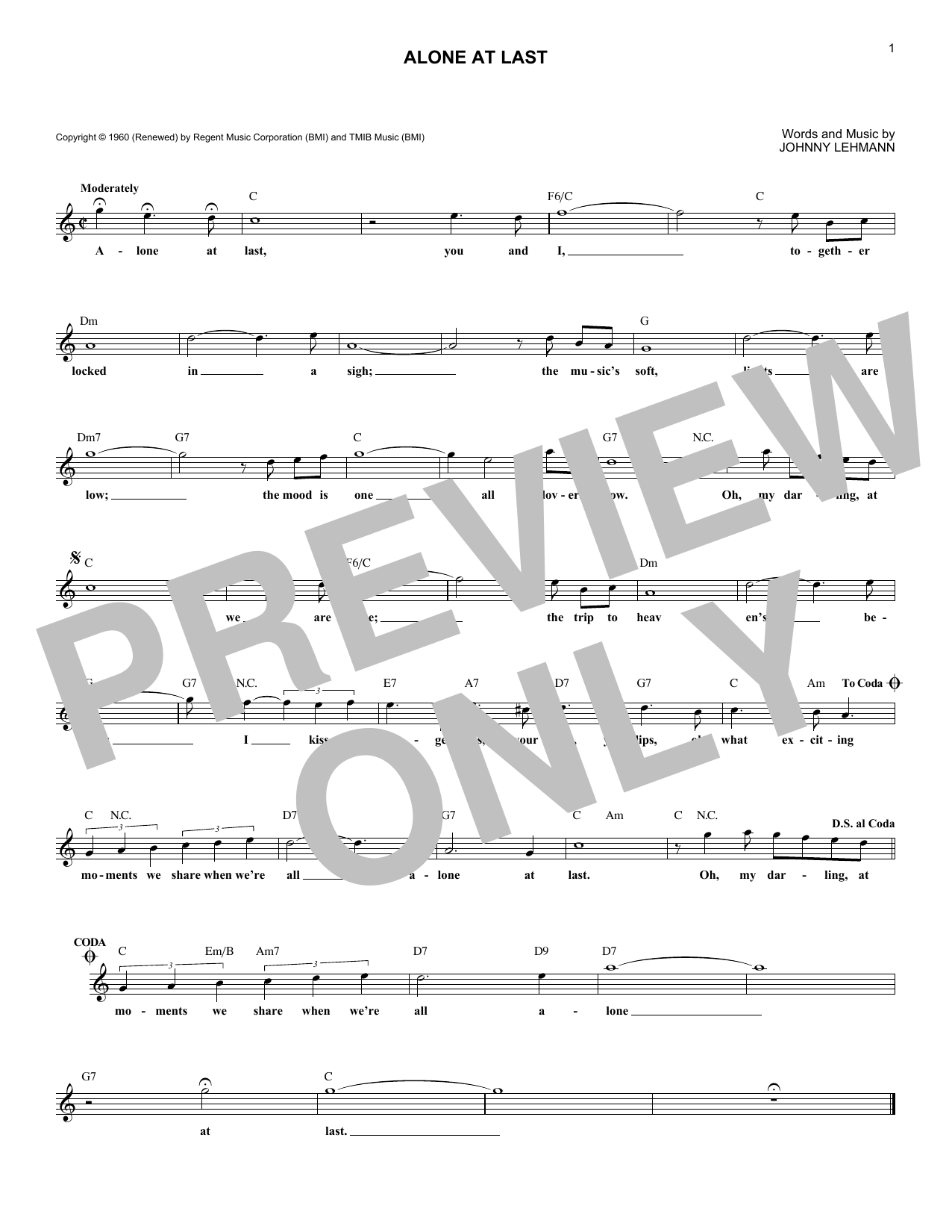 Jackie Wilson Alone At Last sheet music notes and chords arranged for Lead Sheet / Fake Book