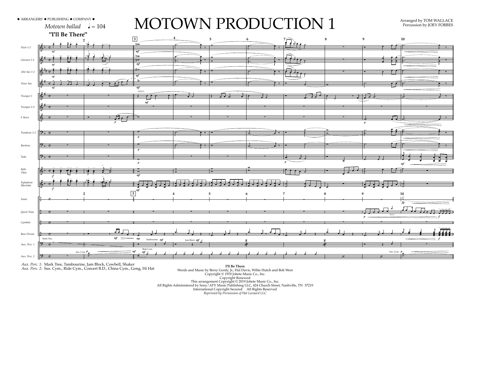 Jackson 5 Motown Production 1(arr. Tom Wallace) - Full Score sheet music notes and chords arranged for Marching Band